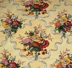 VTG Fonthill Penzance Yellow Bold Shabby Floral Decorator Fabric 56″ L x 54″ W