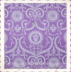 BonEful Fabric FQ Cotton Quilt Purple White Flower Girl VTG Dot Swirl Scroll OOP