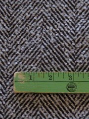 wool blend fabric 5+ yards LARGE HERRINGBONE TWEED black white 60 wide material
