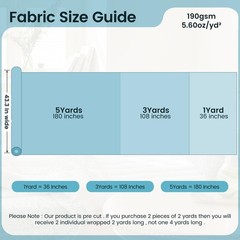 FAIBURUIC 43.3″ Wide Soft Cotton Flannel Fabric by the Yard, 190GSM Lightweig…