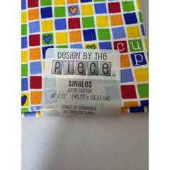 Design by the Piece Cotton Fabric Fat Quarter Multcolor Heart Square Print 18×21