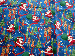 “Season’s Greetings” by Fabri-Quilt #620 Christmas Cotton Santa Reindeer Fabric