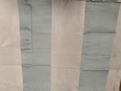 BTY- Vintage Scalamandre 100% 6” Wide Green Silver Stripe Silk fabric