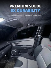 Black Suede Headliner Fabric – 96″ L × 60″ W Auto Head Liners, Fabric Tube