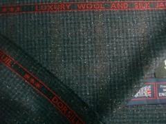 DORMEUIL 67% WOOL & 33% SILK JACKETING FABRIC “Dorsilk Red” Check/Plaid = 2.0 m.