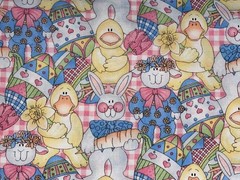 By 1/2 Yd Vintage Timeless Treasures Easter Fabric 1996 Spring #14 Bunnies BTHY