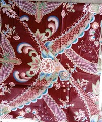 Vintage Fabric PKaufman Bonded Sateen 1yd Floral Screen print PRE Shrunk