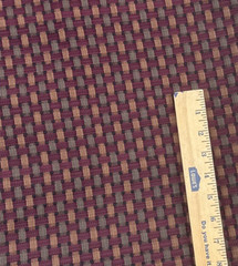 Brown Black Burgundy Dark Moody Basketweave Upholstery Vintage Fabric BTY #17