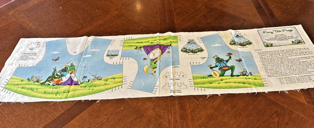 MMFab Inc Fairy Tale Frogs Jumper Top Fabric Panel Size 2, 4, 6, 8