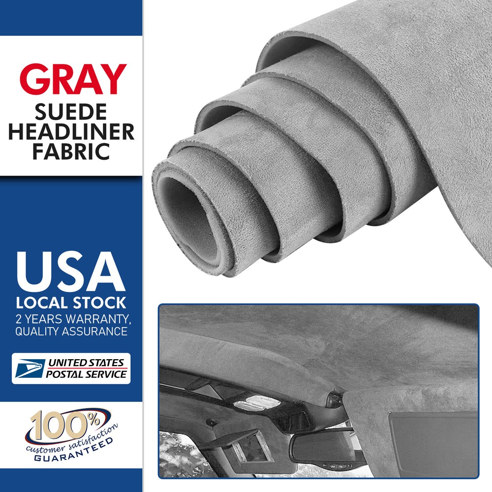 60″x80″Gray Headliner Fabric Foam Backed Car Auto Roof Liner Replace 32sqft