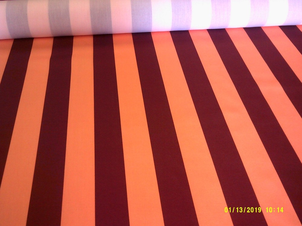 NEW, Red /Gold Stripe 100% Polyester, cloth, fabric material is made in the USA
