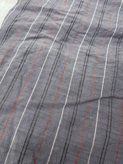Fabric Blue Pinstripe Red White Cotton 2.33 Yards 48″ Wide Washed