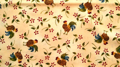 Fabric Red Rooster “Feathers & Leaves” 3 Pieces Feather/Rooster Leaves/Tree $2
