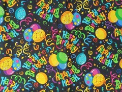 Happy Birthday Party Balloons Quilt Fabric BTY 45″ wide 100% Cotton NEW