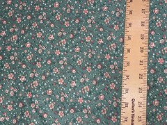 3/4 Yd Vintage Peach & Green Floral Cotton Fabric by Joan Kessler for Concord