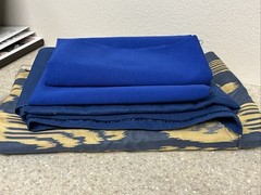 Fabric Remnants Blues 3 PCs Main Piece Is 78” X 54” + 2 Smaller Blue PCs