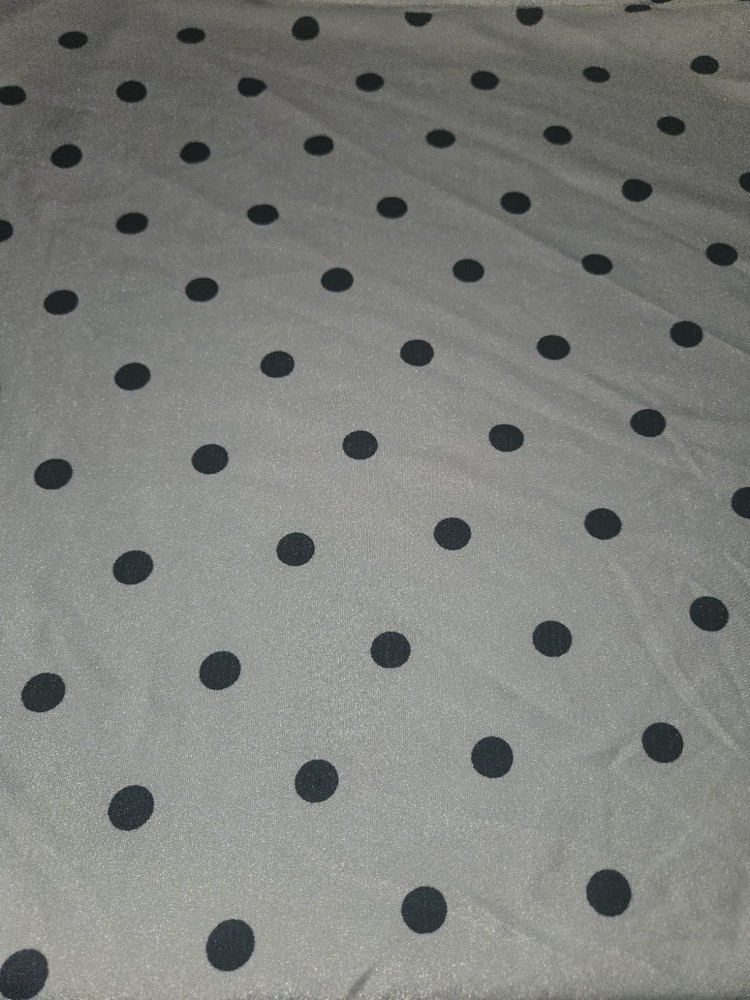 Vintage Designer Deadstock Willoschleger White & Black Polka Dot Spandex 40″×60″