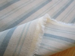 Blue Greige or Puddy Stripe Linen Fabric 3.58 yds, swatch available for purchase