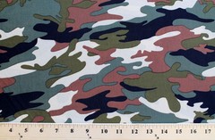 Matte’ Jersey Woodland Camo Fabric Print by the Yard D442.22