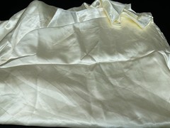 Off White Satin Mesh/Net and Lace For Doll Cloths Crafts Slow Stitch Vintage