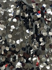Black 18MM Paillette Sequins Trim Fabric Oversized Round Costumes Dancewear