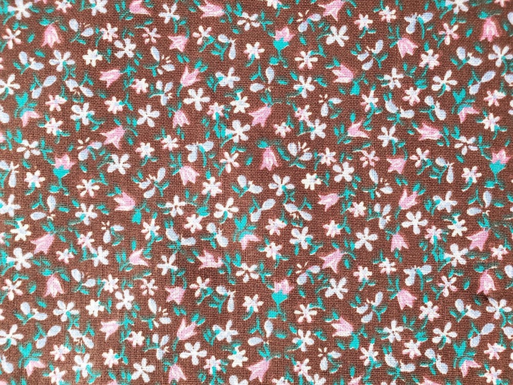 Vintage Quilt Cotton Burgundy Floral or Blue Stripe Floral You Choose
