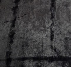 Black Vegan Leather Faux Fur Knit Fabric By the Yard [ Jacket]