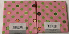 Design By The Piece Fat Quarter Lot Of 2 Pink Green Polka Dots 100% Cotton