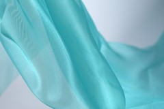 Blue Crystal Organza Fabric by the Yard, Sheer Shimmer Organza for Dresses