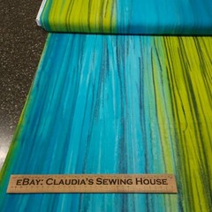 Color Me Banyan BTY Banyan Batiks Turquoise Blue Lime Green Stripes