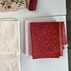 Quilt Fabric Lot of Pinks/Peach Tones 1 lb 4oz Different Size Pieces Cottons