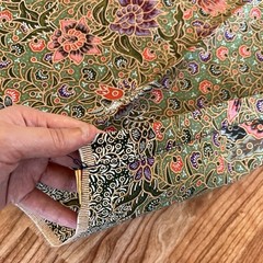 Vintage ADRM Dua Sekawan Floral Batik Sarong Green Purple Red Flowers 43”x 72”