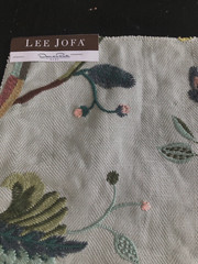 OSCAR DE LA RENTA Margot in Sky 17 x 17 1/2″ Embroidered Floral Fabric Sample