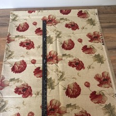 P Kaufmann Fabric 1 3/4 Yard X 55” Beige Terra Cotta Floral Green Leaves