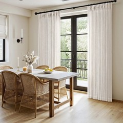 Pinch Pleated Linen 40 Inch Wide Curtains 96 Inches Long for Living Room, Mem…