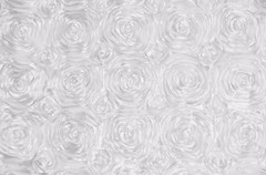 SATIN ROSETTE 3D FLORAL EMBROIDER BACKDROP WHITE WEDDING EMBROIDER BY THE YARD