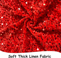 Red Stretch Fabric Velvet Sequin Fabric by the Yard Red Sequin Fabric 2 Yards Sp