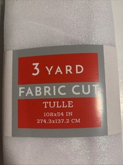 3 Yards White Glitter Tulle 108”x 54” New