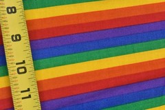 By 1/2 Yd, Vintage, Bright Rainbow-Striped Quilt Cotton, V933