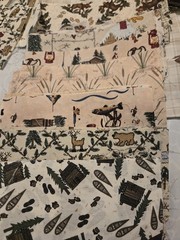 Outdoor Fishing Cabins Animals Hiking Boots Etc Cotton Quilt Remnants Fabric