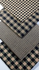 Primitive Antique Black Tan Halloween Homespun Plaid Quilt Doll Fabric Scrap Lot