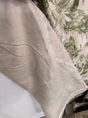 Vintage Polished Cotton Chintz Fabric Green Cream Floral Made US 1 Yd more avail