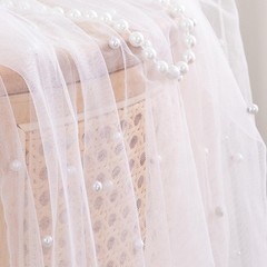 5 Yards White Pearl Tulle Fabric,60 Inch Wide Wrinkle Free Pearl Mesh Fabric …
