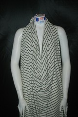 Linen Cotton Rayon Knit Jersey fabric3/16″ Olive 1/2″ Natural Oatmeal Stripes