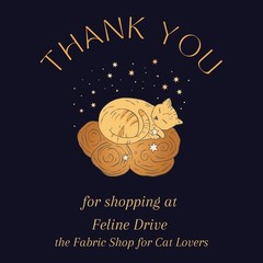Feline Drive Fabric COZY CATS Cozy Grid Violet – Fat Quarter (18″x22″) FQ