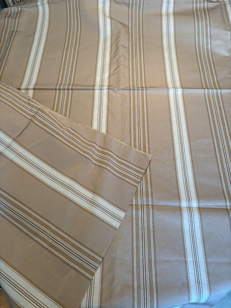 RALPH LAUREN DUNSTON STRIPE Camel cotton linen upholstery fabric 3Y