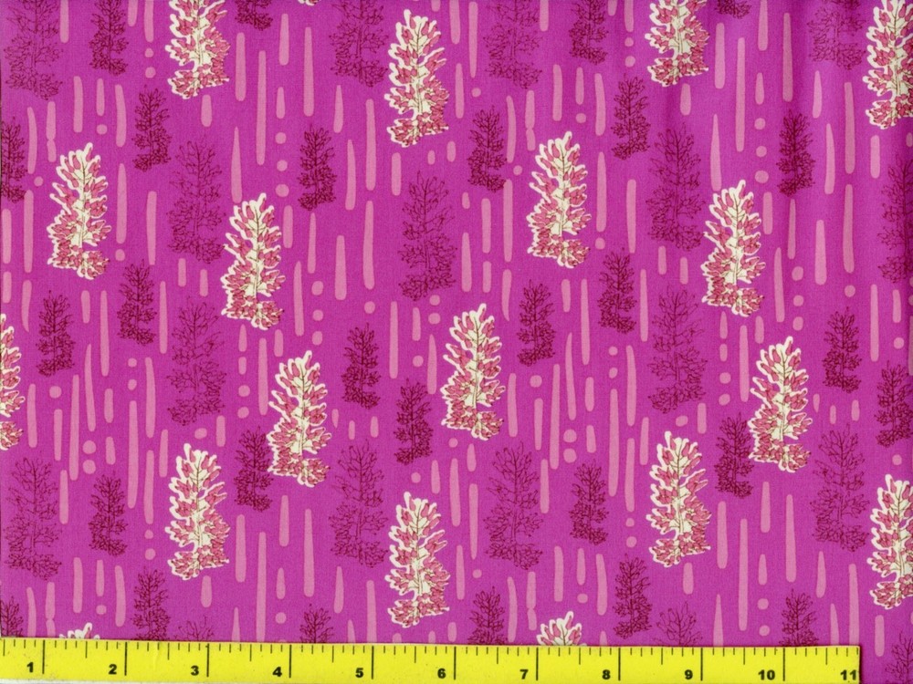 Tall Plants on Grape Purple Quilting & Sewing Fabric by Yard #789b