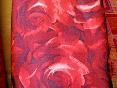 4.25 Yards Cotton Fabric Roses Maywood Studio, Metro Bemartex, Red Brick