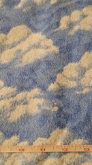 White Clouds on Blue Prewashed Flannel 42 inches wide x 3 yards