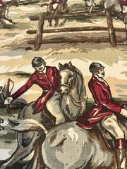 Ralph Lauren New Leighton Hunt Equestrian Fabric, BTY, Olive, Fox Hunt